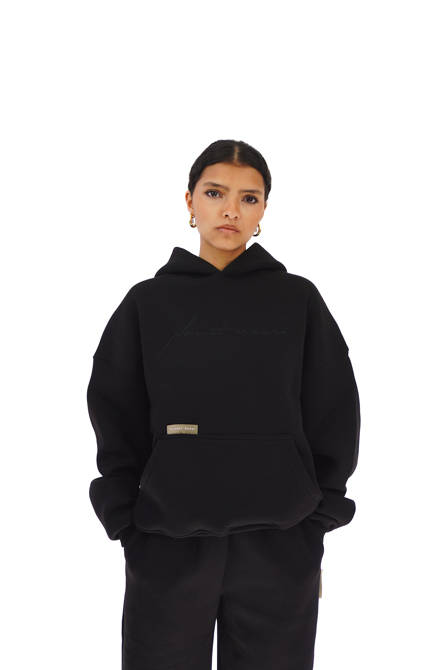 Planet Noori Boxy Fit Hoodie - Black