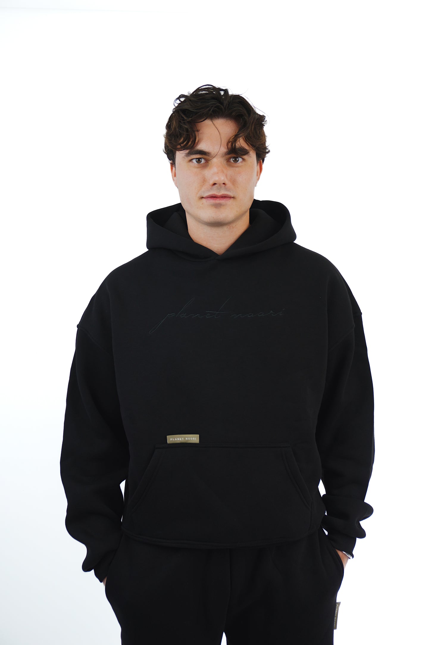 Planet Noori Boxy Fit Hoodie - Black